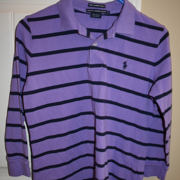 Polo Purple and navy striped shirt by Ralph Lauren - Picture 1 of 3